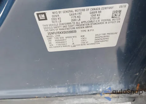 2016 Chevrolet Equinox Lt из США, поврежденный, VIN 2GNFLFEKXG6338609